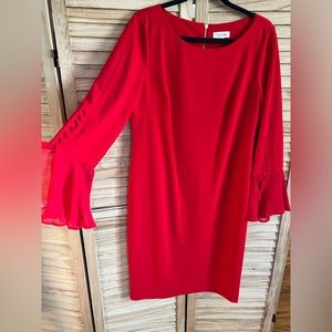 Curvy girls wanted!!  Calvin Klein, red dress, size 16.
